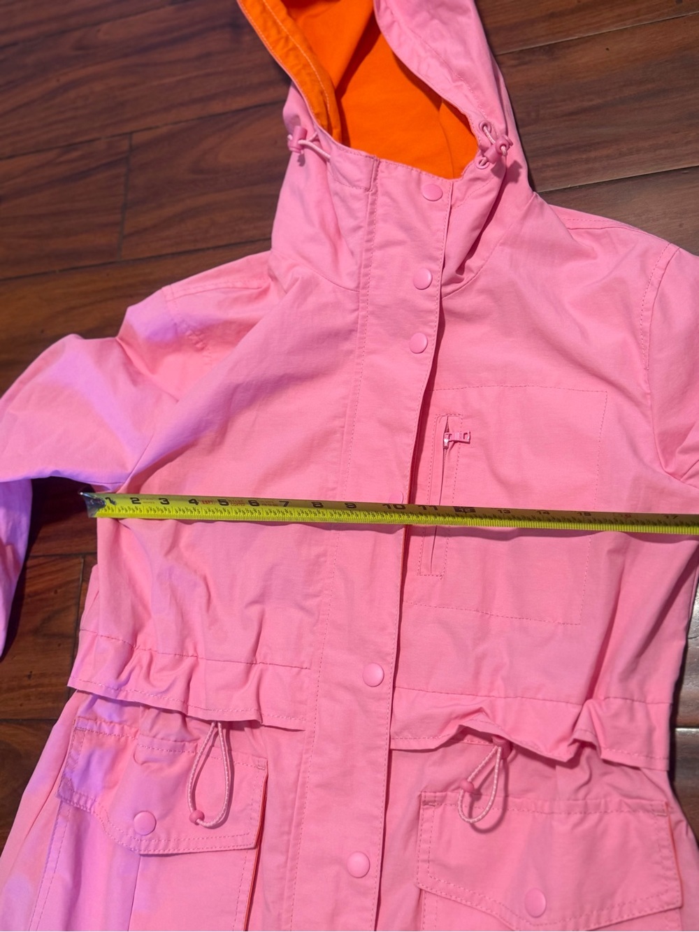 J. Crew Pink rain coat  Jacket with Orange Lining - Picture 3 of 7